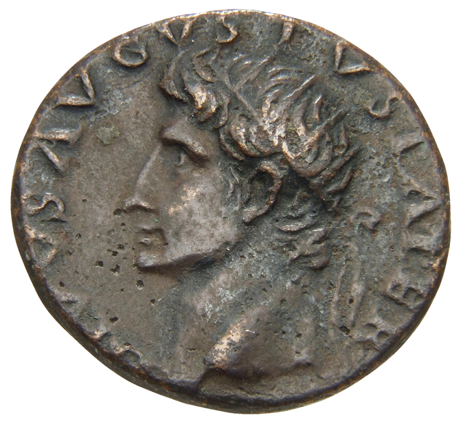 RIC I (second edition) Tiberius 82 Tiberius obverse, Head of Augustus, radiate, left