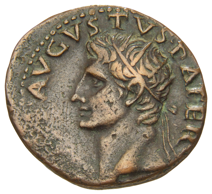 RIC I (second edition) Tiberius 83 Tiberius obverse, Head of Augustus, radiate, left