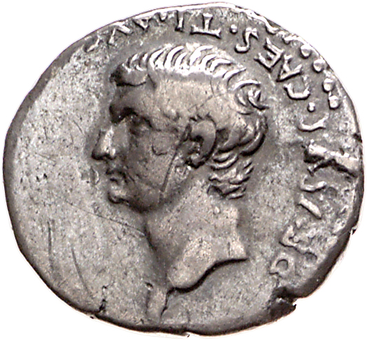 RIC I (second edition) Tiberius 84 Tiberius reverse, Head of Drusus, bare, left