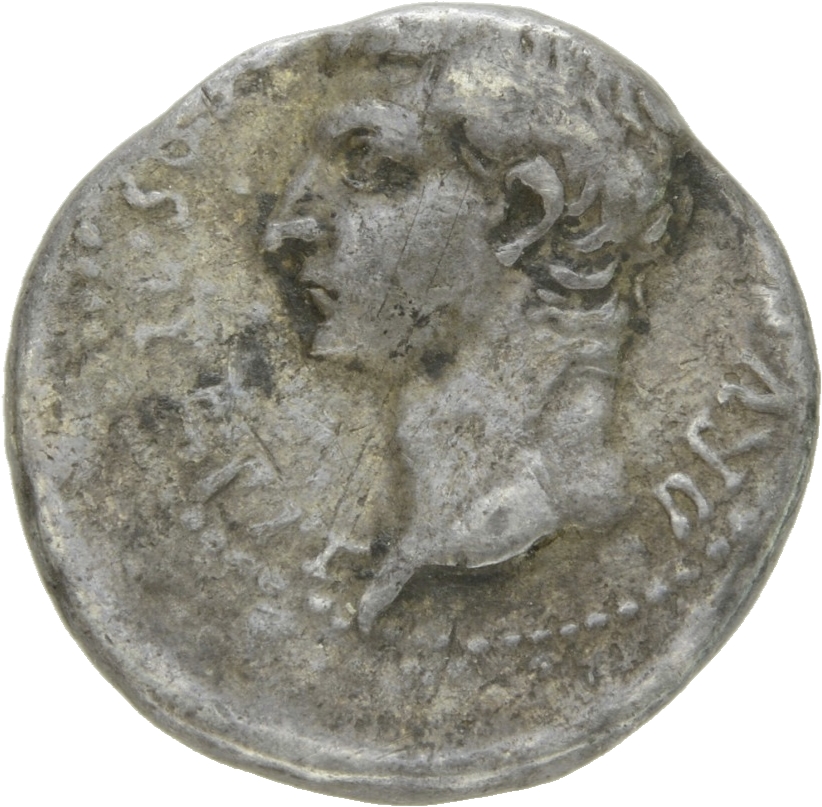 RIC I (second edition) Tiberius 86 Tiberius reverse, Head of Drusus, bare, left