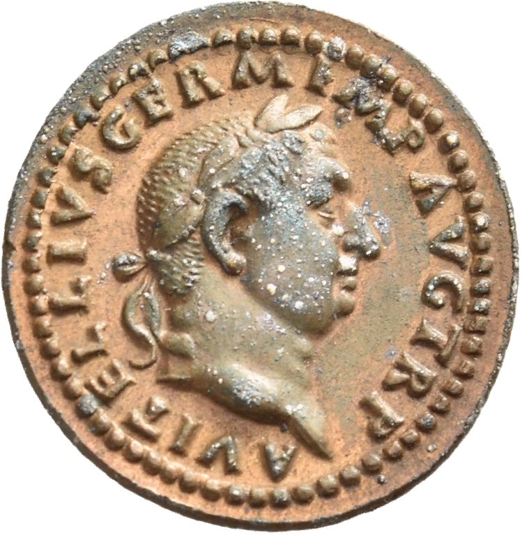 RIC I (second edition) Vitellius 101 Vitellius obverse — Head of Vitellius, laureate, right