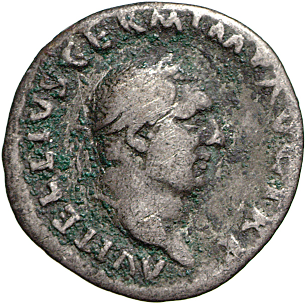 RIC I (second edition) Vitellius 103 Vitellius obverse, Head of Vitellius, laureate, right