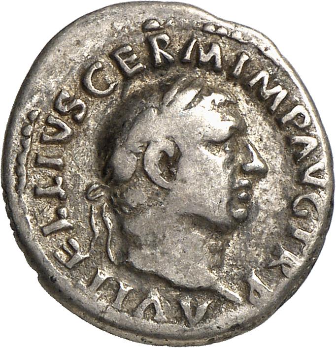 RIC I (second edition) Vitellius 105 Vitellius obverse, Head of Vitellius, laureate, right