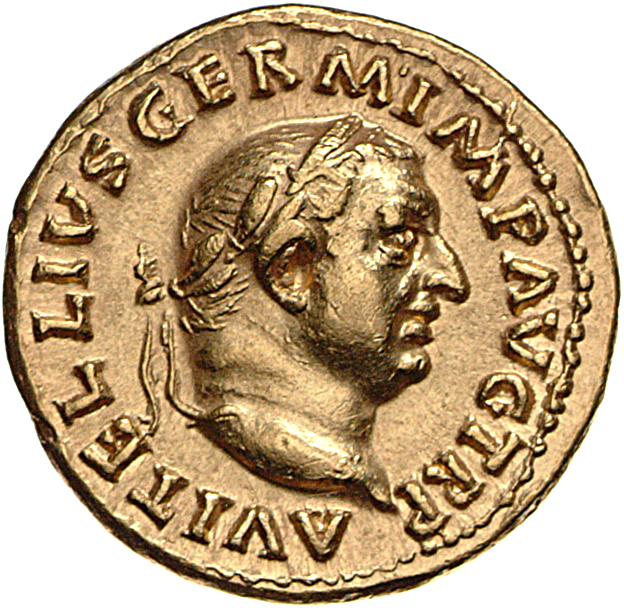 RIC I (second edition) Vitellius 106 Vitellius obverse, Head of Vitellius, laureate, right