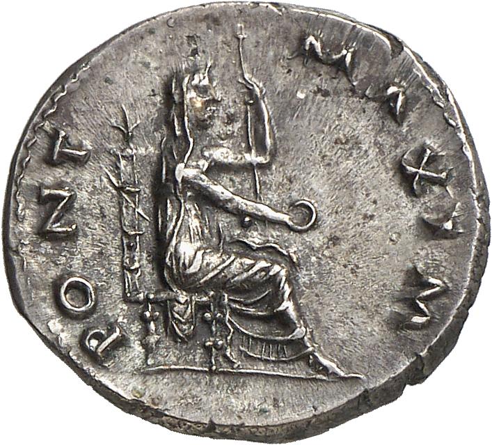 RIC I (second edition) Vitellius 107 Vitellius reverse, Vesta, veiled and draped, seated right on throne, holding patera i...