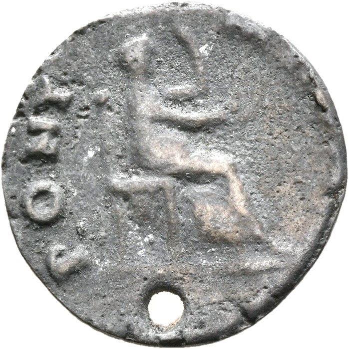 RIC I (second edition) Vitellius 107 Vitellius reverse — Vesta, veiled and draped, seated right on throne, holding patera ...