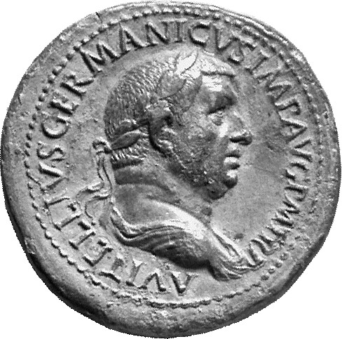 RIC I (second edition) Vitellius 115 Vitellius obverse, Bust of Vitellius, laureate, draped, right