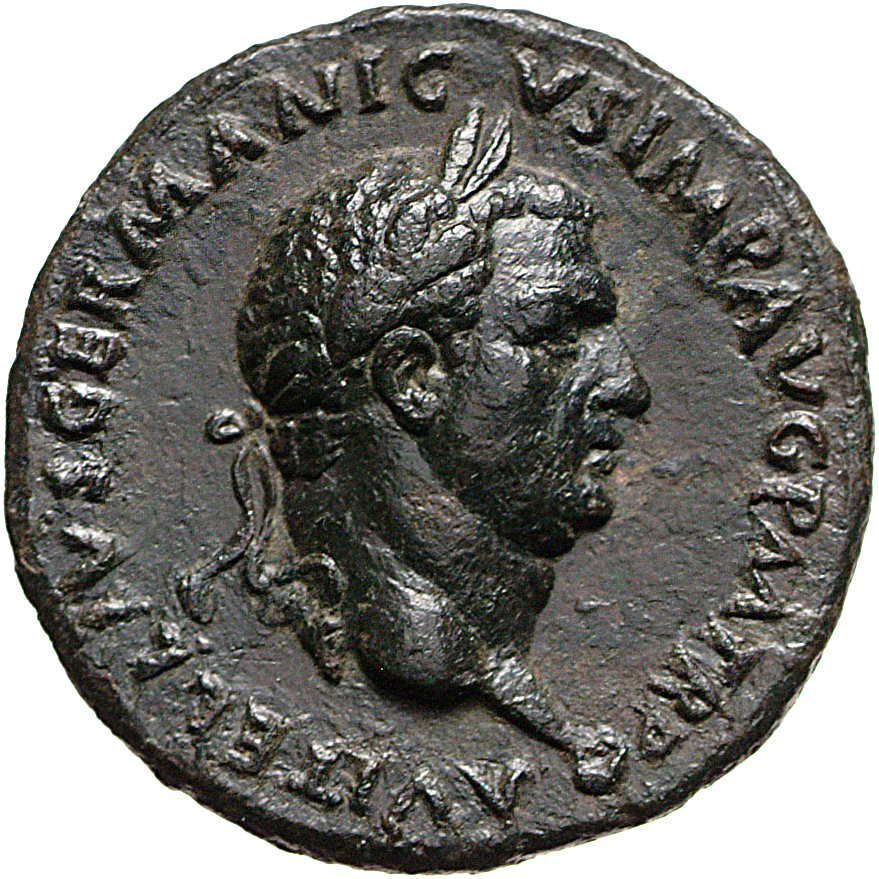 RIC I (second edition) Vitellius 125 Vitellius obverse, Head of Vitellius, laureate, right