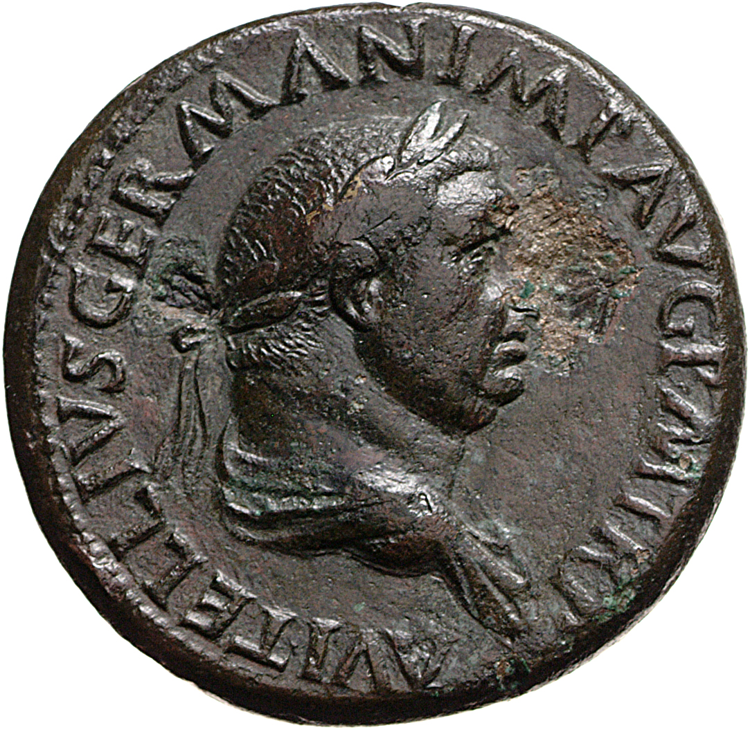 RIC I (second edition) Vitellius 133 Vitellius obverse, Bust of Vitellius, laureate, draped, right