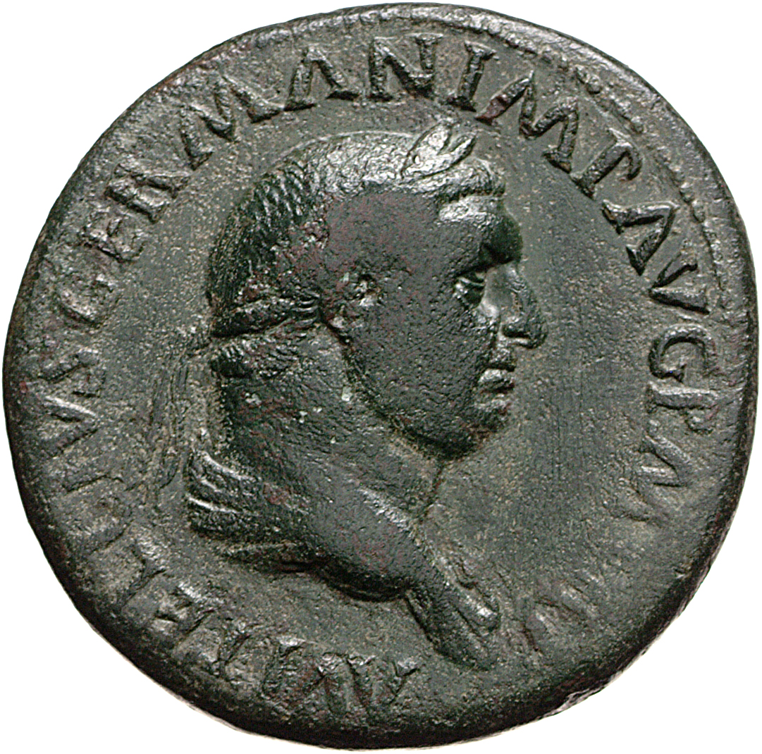 RIC I (second edition) Vitellius 134 Vitellius obverse, Bust of Vitellius, laureate, draped, right