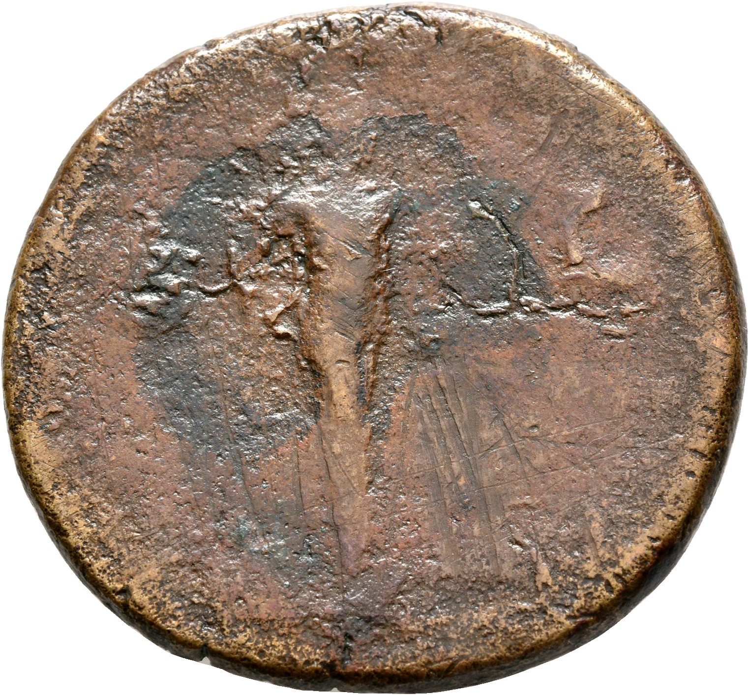 RIC I (second edition) Vitellius 141 Vitellius reverse, Mars, helmeted, wearing only cloak, advancing right, holding spear...