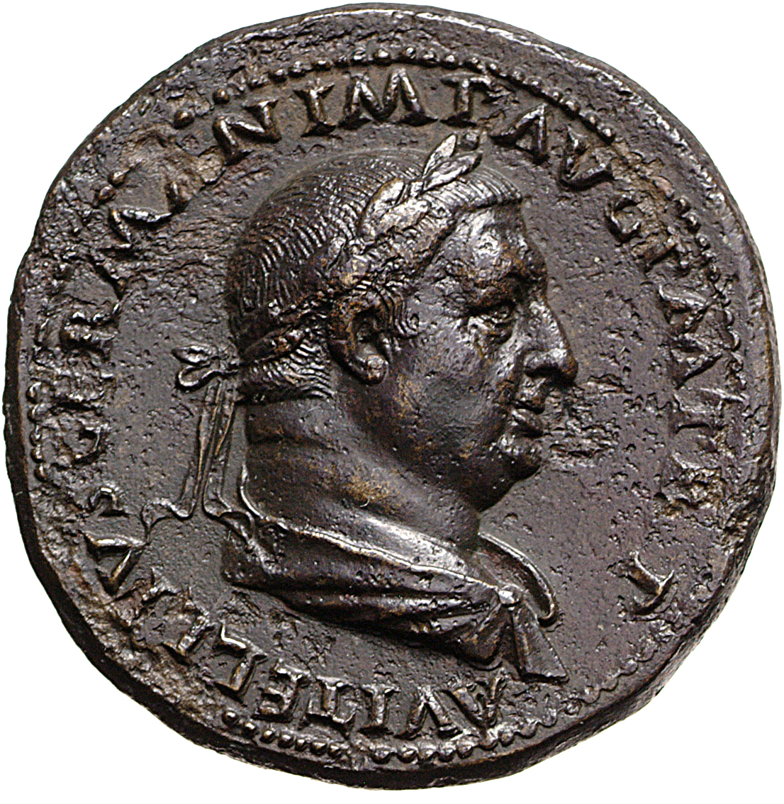 RIC I (second edition) Vitellius 142 Vitellius obverse, Bust of Vitellius, laureate, draped, right