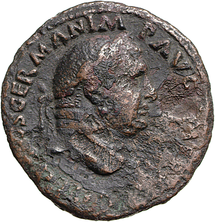 RIC I (second edition) Vitellius 151 Vitellius obverse, Head of Vitellius, laureate, right