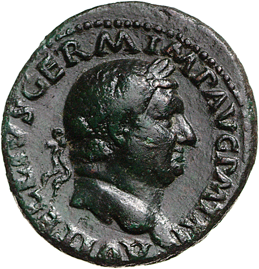 RIC I (second edition) Vitellius 171 Vitellius obverse, Head of Vitellius, laureate, right