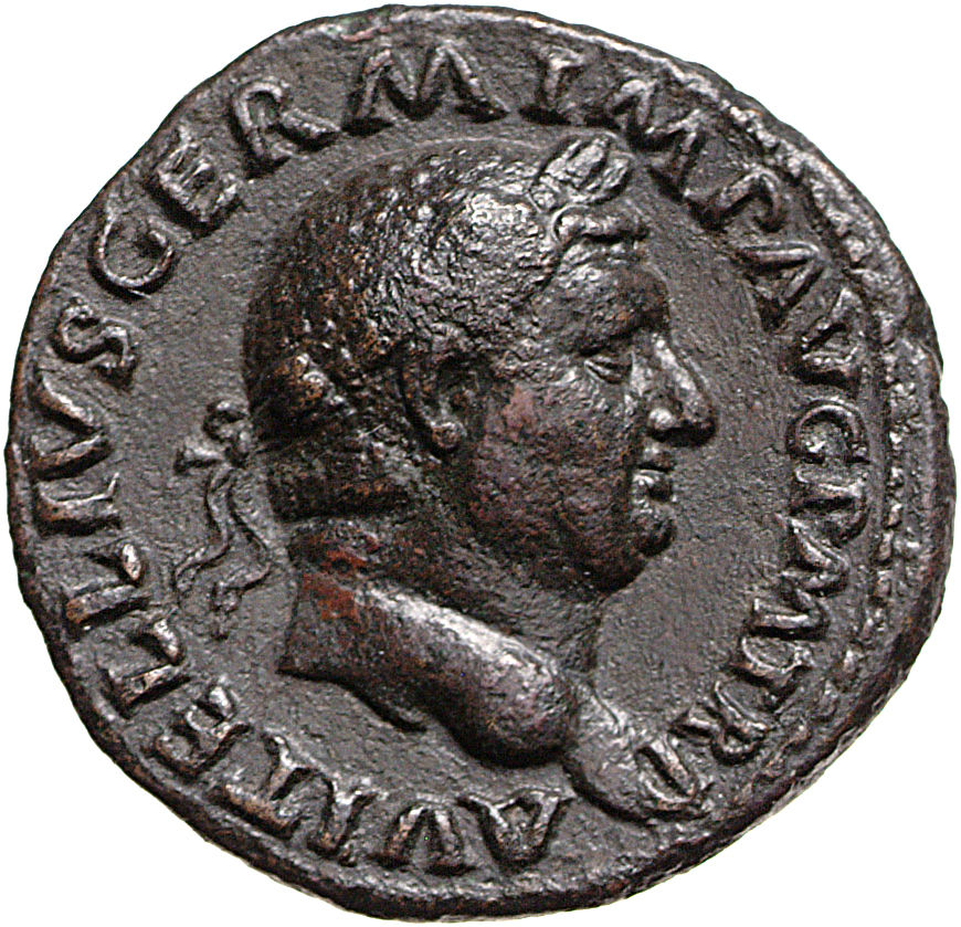RIC I (second edition) Vitellius 173 Vitellius obverse, Head of Vitellius, laureate, right