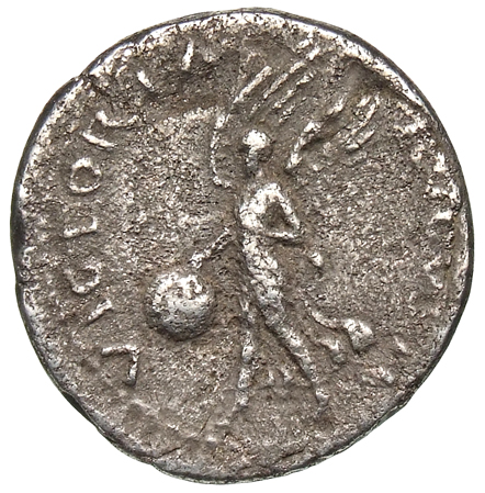 RIC I (second edition) Vitellius 36 Vitellius reverse, Victory, draped, advancing right, holding shield inscribed S P Q R ...