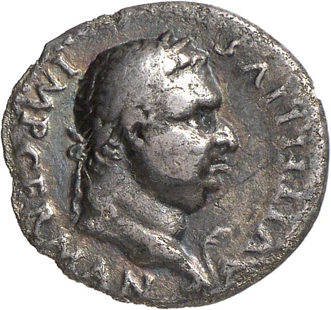 RIC I (second edition) Vitellius 37 Vitellius obverse, Head of Vitellius, laureate, right; globe at point of neck; palm in...