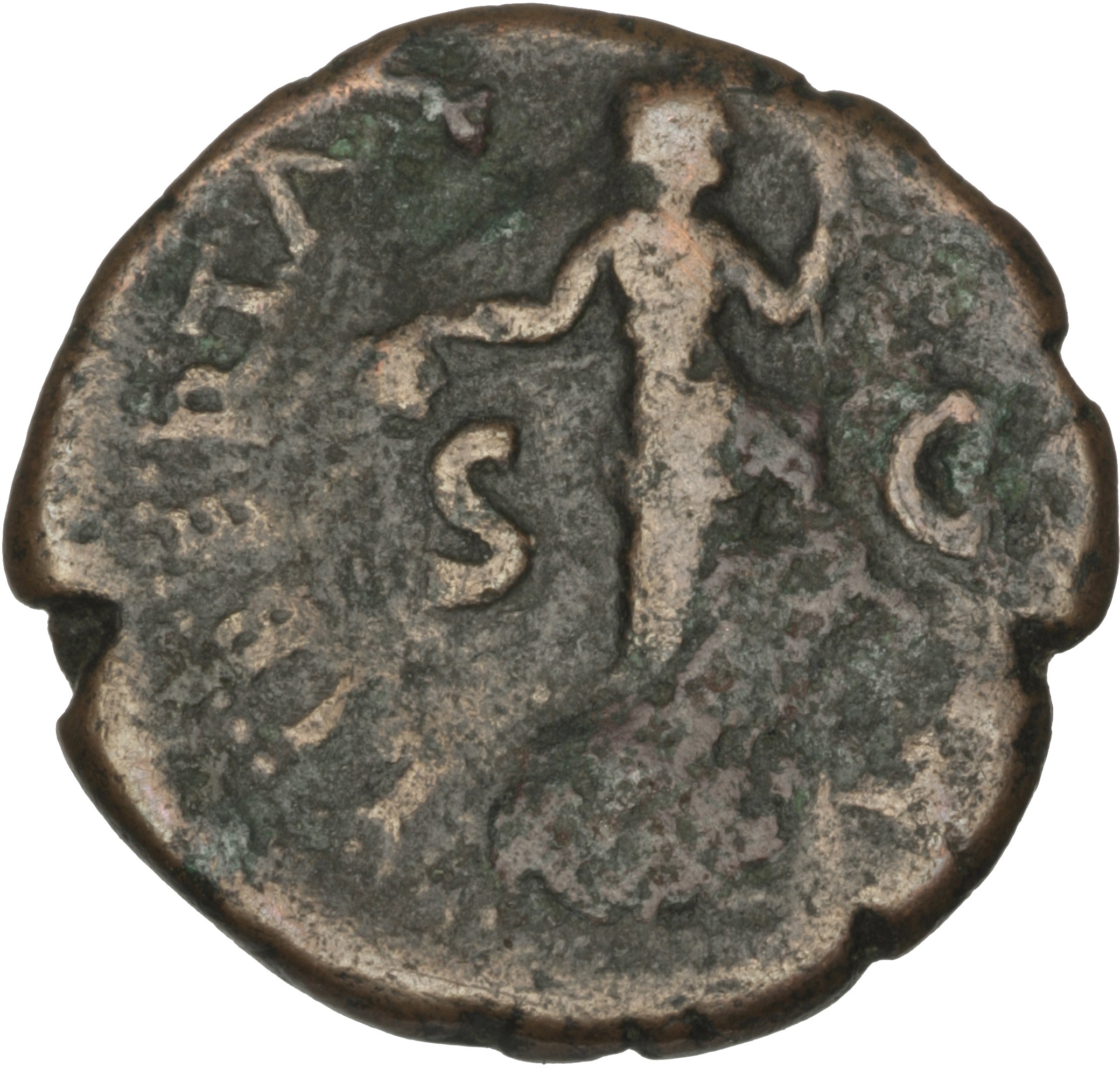 RIC I (second edition) Vitellius 44 Vitellius reverse, Libertas, draped, standing front, head right, holding pileus in rig...