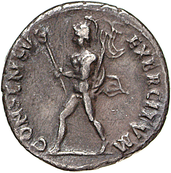 RIC I (second edition) Vitellius 48 Vitellius reverse, Mars, helmeted, wearing only cloak, advancing left, holding spear i...
