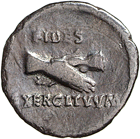 RIC I (second edition) Vitellius 54 Vitellius reverse, Clasped right hands