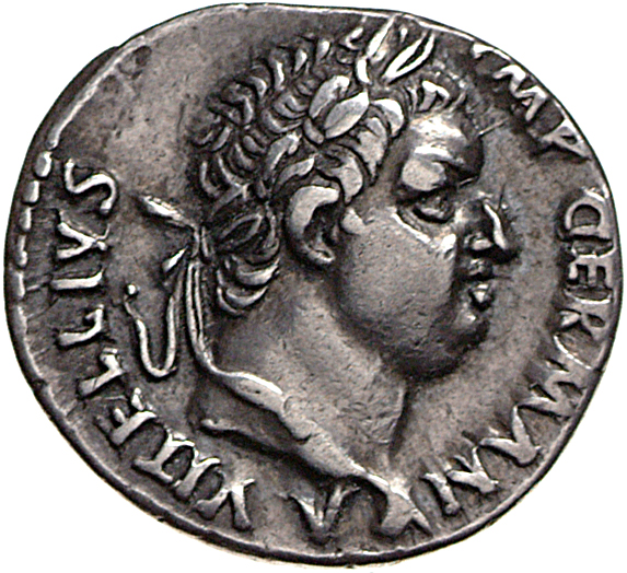 RIC I (second edition) Vitellius 56 Vitellius obverse, Head of Vitellius, laureate, right; globe at point of neck