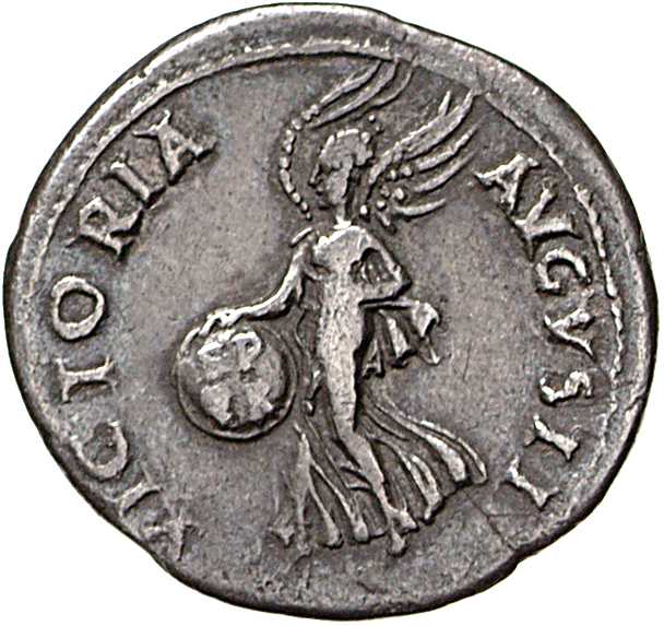 RIC I (second edition) Vitellius 62 Vitellius reverse, Victory, draped, advancing left, holding shield inscribed S P Q R i...