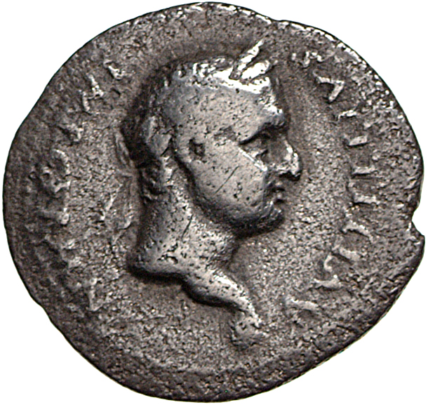 RIC I (second edition) Vitellius 62 Vitellius obverse, Head of Vitellius, laureate, right; globe at point of neck