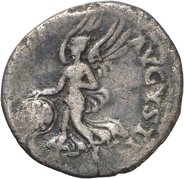 RIC I (second edition) Vitellius 62 Vitellius reverse — Victory, draped, advancing left, holding shield inscribed S P Q R ...