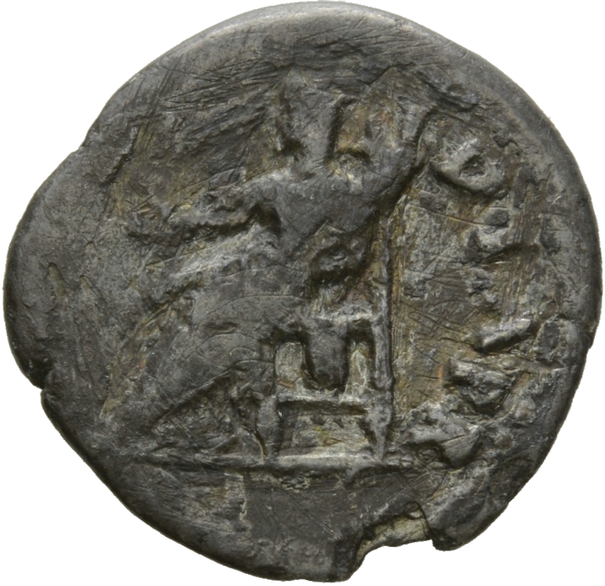 RIC I (second edition) Vitellius 66 Vitellius reverse, Concordia, draped, seated left, holding patera in right hand and co...
