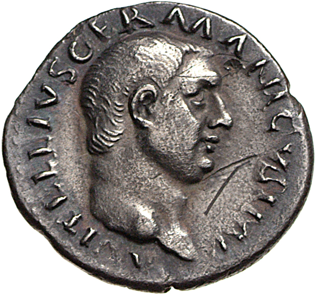 RIC I (second edition) Vitellius 67 Vitellius obverse — Head of Vitellius, bare, right