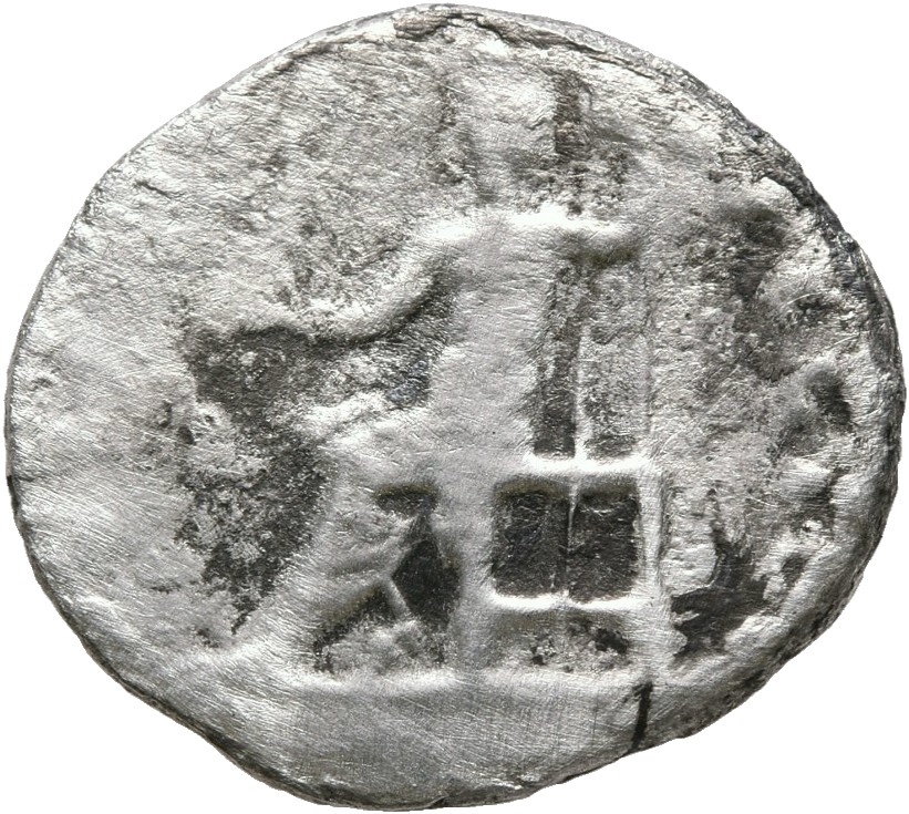 RIC I (second edition) Vitellius 68 Vitellius reverse — Jupiter, naked to waist, seated left, holding Victory in right and...