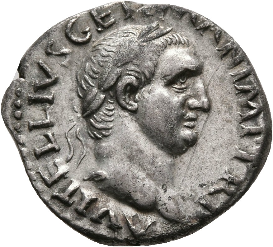 RIC I (second edition) Vitellius 73 Vitellius obverse, Head of Vitellius, laureate, right