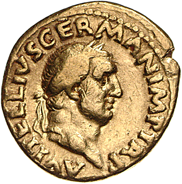 RIC I (second edition) Vitellius 82 Vitellius obverse, Head of Vitellius, laureate, right