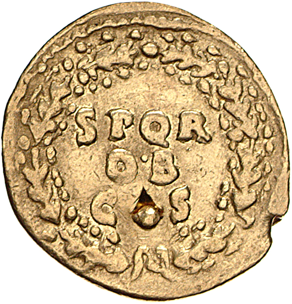 RIC I (second edition) Vitellius 82 Vitellius reverse, Legend in three lines within oak-wreath