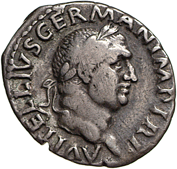 RIC I (second edition) Vitellius 86 Vitellius obverse, Head of Vitellius, laureate, right