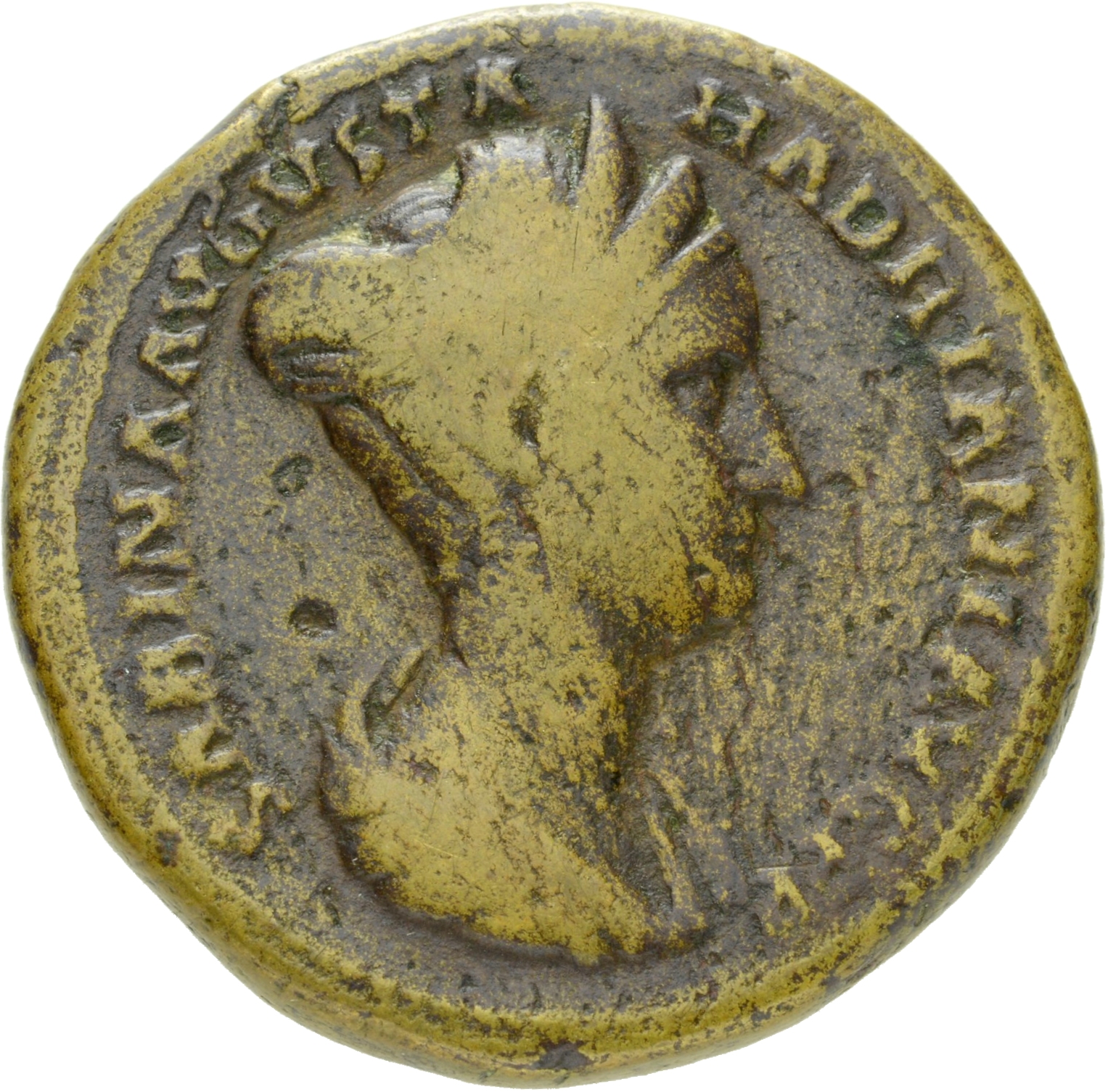RIC II Hadrian 1018 Hadrian obverse, Drapierte Büste der Sabina mit dreifachem Diadem in der Brustansicht nach r.