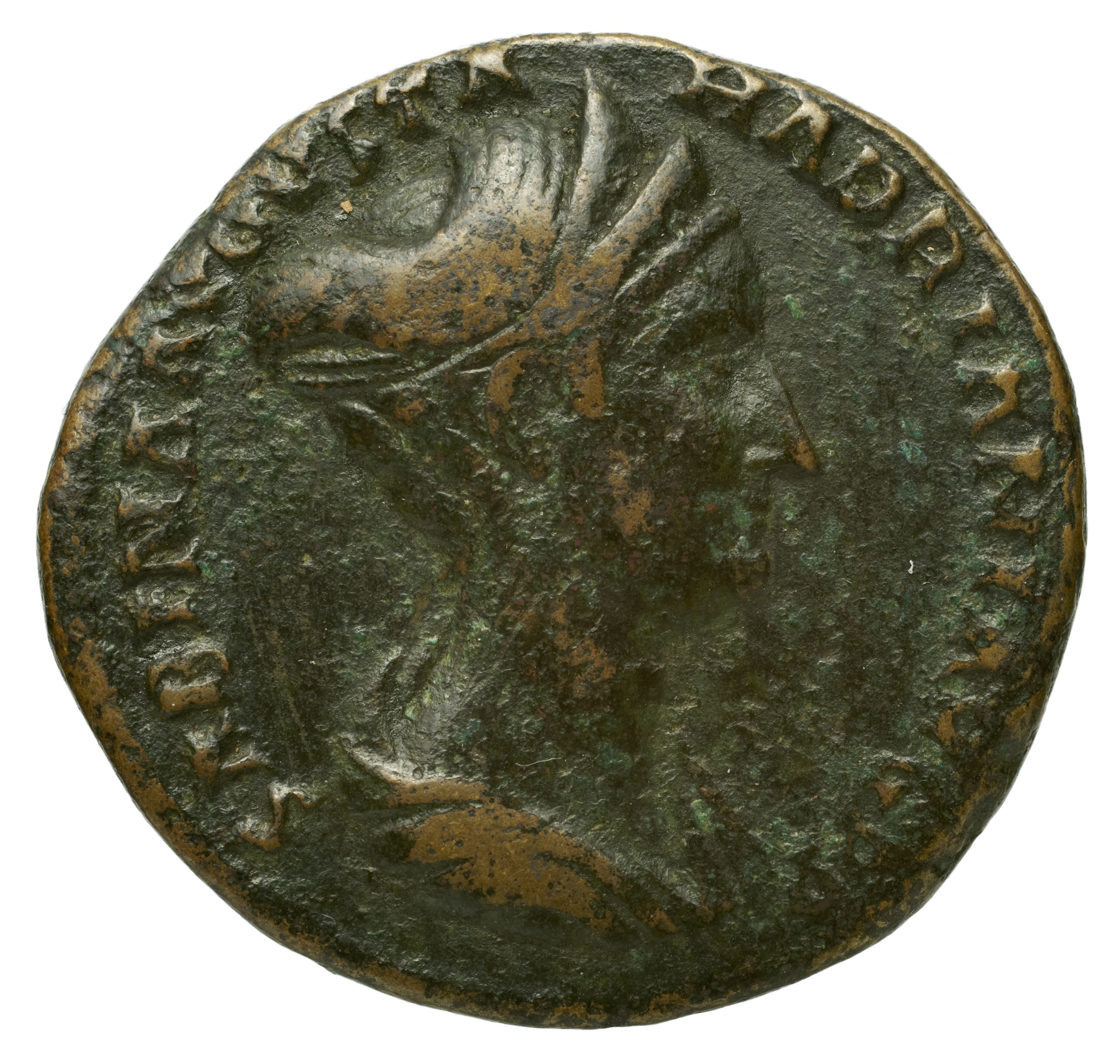 RIC II Hadrian 1018 Hadrian obverse — Drapierte Büste der Sabina mit dreifachem Diadem in der Brustansicht nach r.