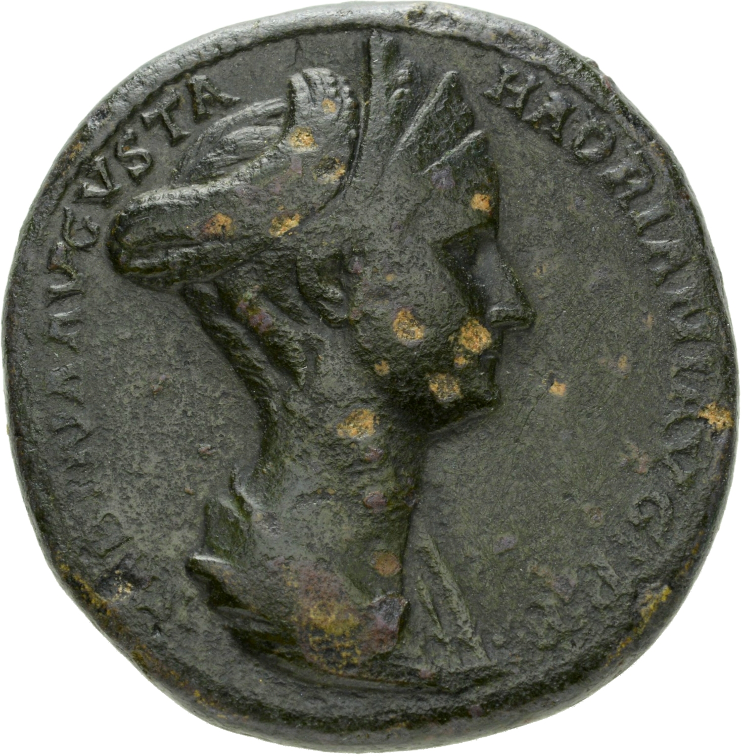 RIC II Hadrian 1019 Hadrian obverse, Drapierte Büste der Sabina mit Diadem in der Brustansicht nach r.