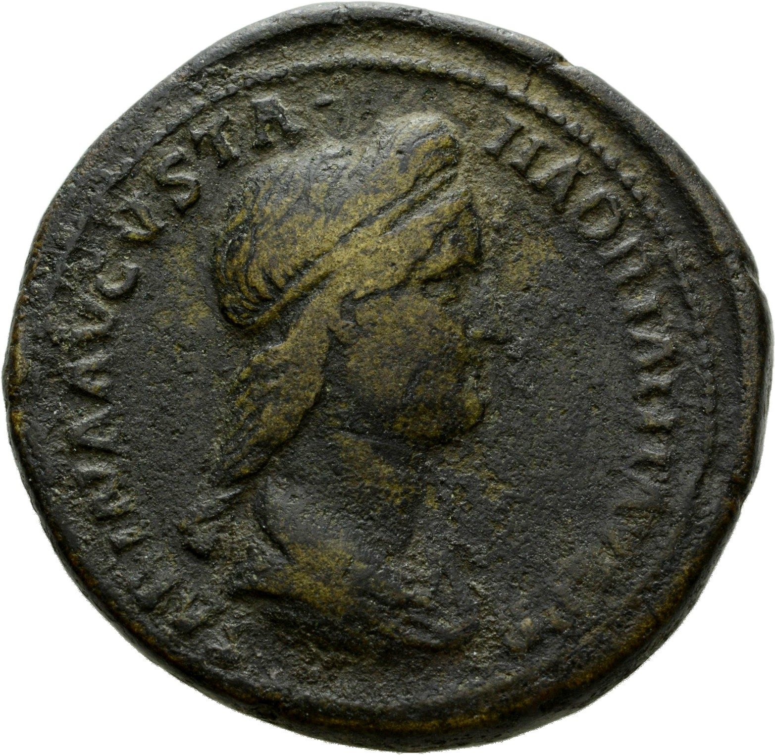 RIC II Hadrian 1032a Hadrian obverse, Drapierte Büste der Sabina mit Diadem in der Brustansicht nach r.