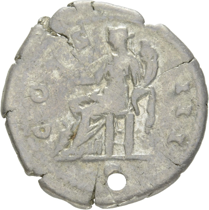 RIC II Hadrian 171d Hadrian reverse, Abundantia/Annona sitzt nach l., in der r. Hand Haken, in der l. Hand Füllhorn (cornu...