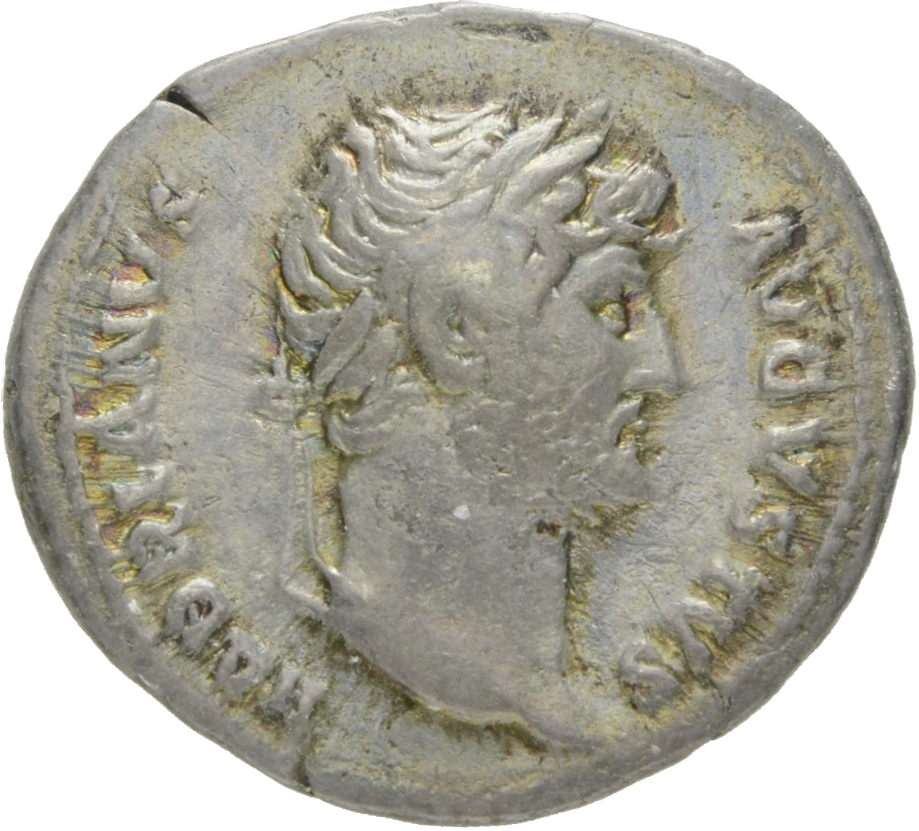 RIC II Hadrian 173c Hadrian obverse, Kopf des Hadrianus mit Lorbeerkranz nach r.