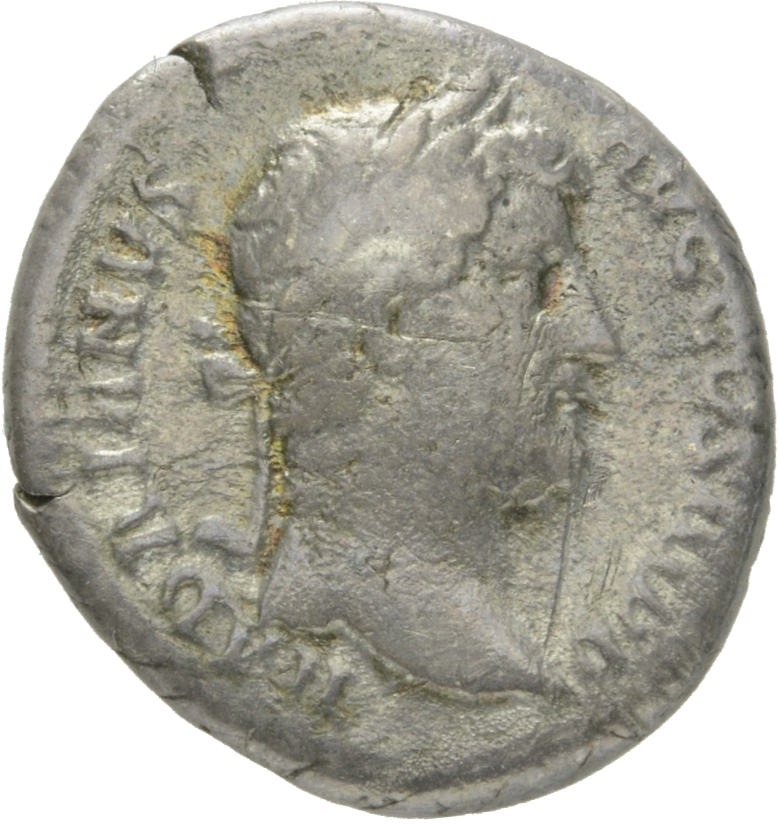RIC II Hadrian 237d Hadrian obverse, Kopf des Hadrianus mit Lorberkranz nach r.