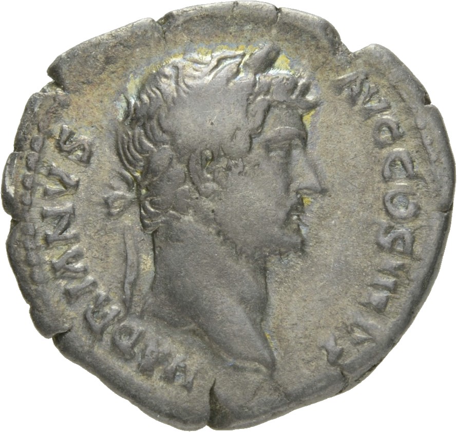 RIC II Hadrian 265d Hadrian obverse, Kopf des Hadrianus mit Lorbeerkranz nach r.