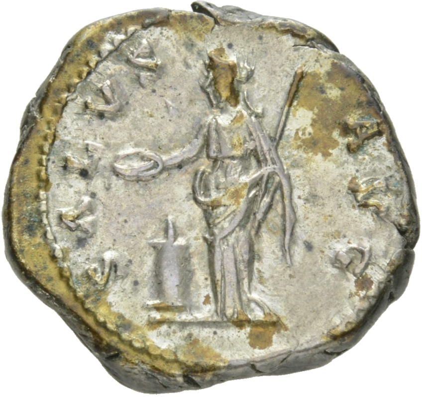 RIC II Hadrian 268d Hadrian reverse, Salus steht in der Vorderansicht, den Kopf nach l., hält in der r. Hand eine Schale (...