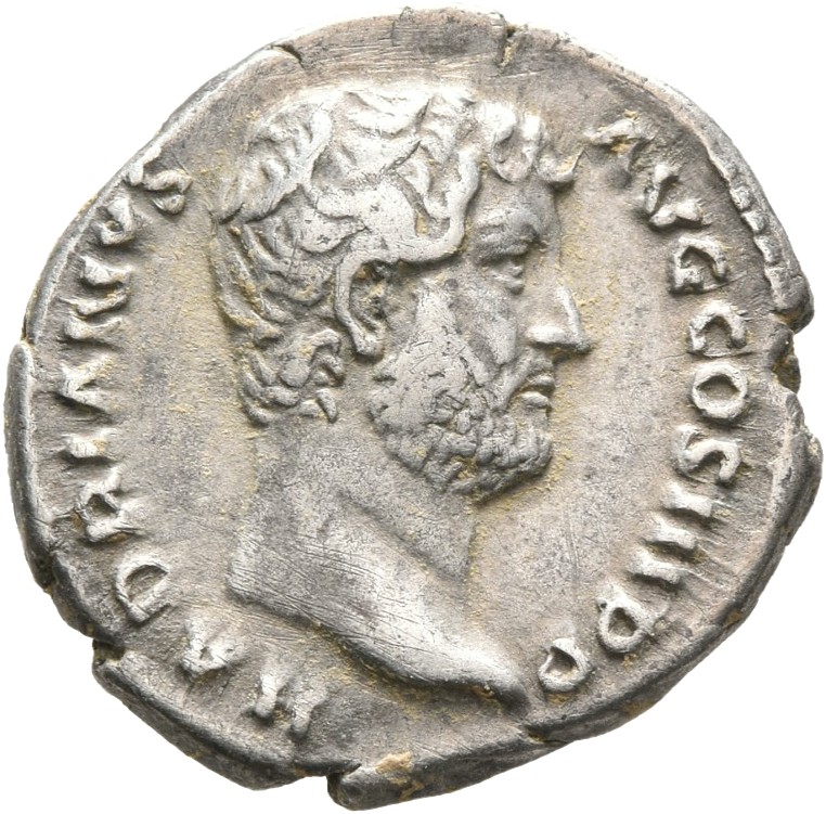RIC II Hadrian 290a Hadrian obverse, Kopf des Hadrianus nach r.