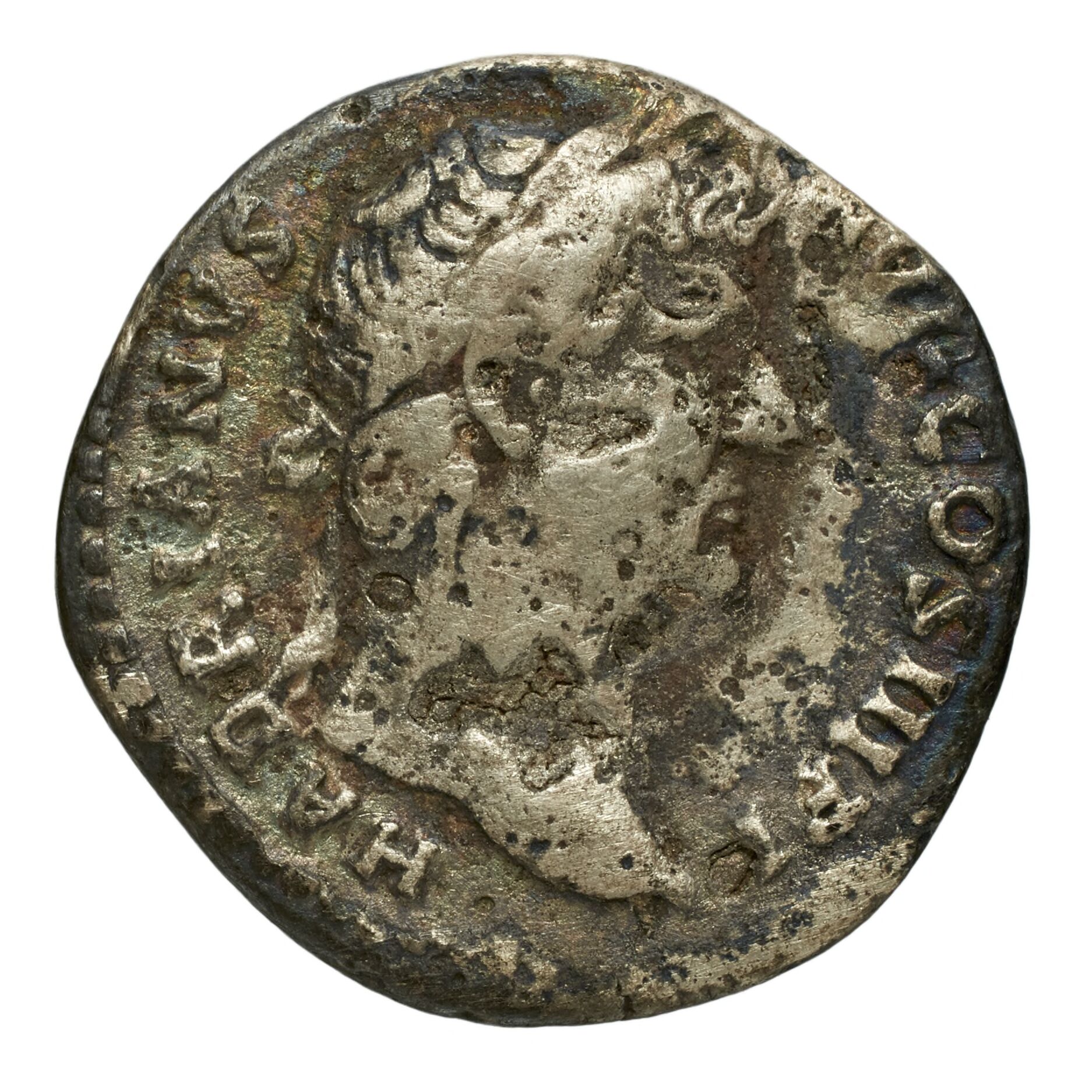 RIC II Hadrian 297d Hadrian obverse, Kopf des Hadrianus mit Lorbeerkranz nach r.
