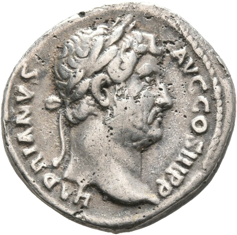 RIC II Hadrian 301a Hadrian obverse, Kopf des Hadrianus nach r.