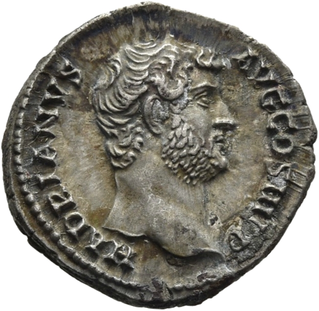 RIC II Hadrian 310a Hadrian obverse, Kopf des Hadrianus nach r.