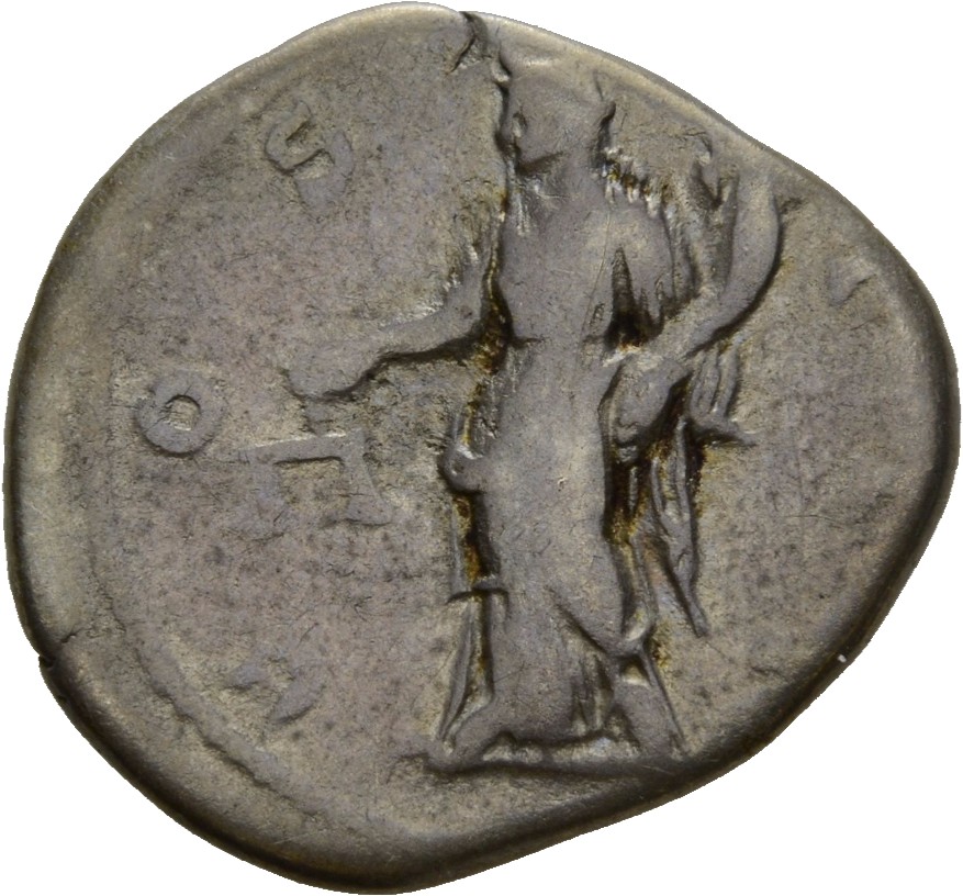 RIC II Hadrian 339c Hadrian reverse, Aequitas steht in der Vorderansicht, den Kopf nach l. Sie hält in der r. Hand eine Wa...