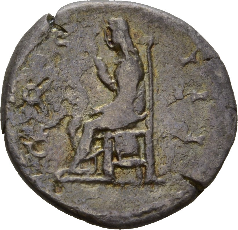 RIC II Hadrian 343c Hadrian reverse, Pudicitia thront nach l.